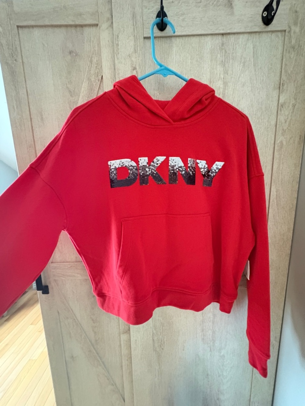 DKNY Sport Cropped Hoodie Ombre Logo Size XS – NWT